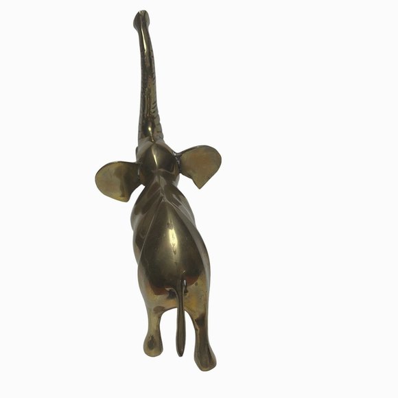 Vintage Brass Elephant Sculpture Figurine Trunk Raised - Picture 4 of 7